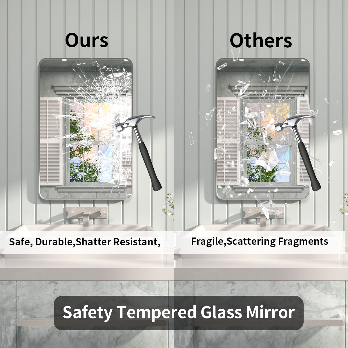 FMNP TaiMei 24 in. W x 36 in. H Rectangular Framed Wall Bathroom Vanity Mirror SM2436-GY-07_02344e83-507a-46b4-a824-515d310c1741