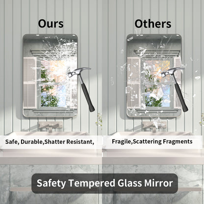 FMNP TaiMei 24 in. W x 36 in. H Rectangular Framed Wall Bathroom Vanity Mirror SM2436-GY-07_02344e83-507a-46b4-a824-515d310c1741