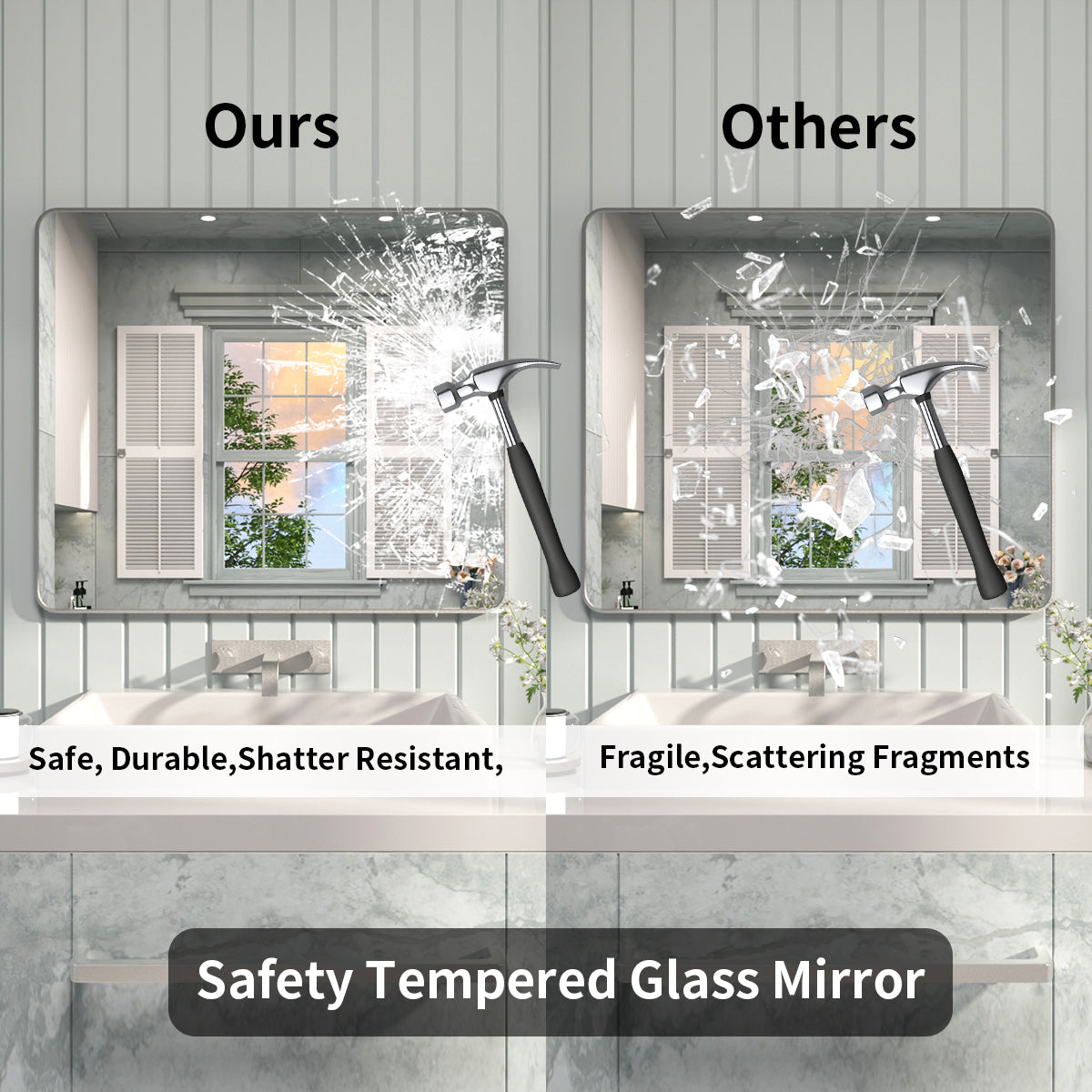 FMNP TaiMei 42 in. W x 36 in. H Rectangular Framed Wall Bathroom Vanity Mirror SM2436-GY-07_235650b1-c575-4498-a45d-d99cd0f397df