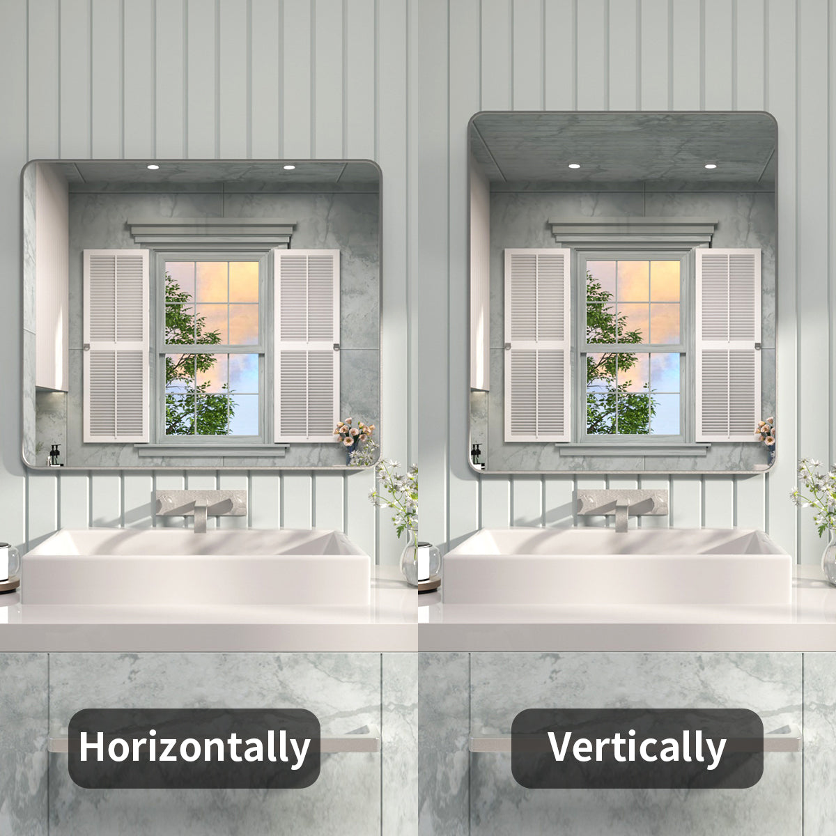 FMNP TaiMei 42 in. W x 36 in. H Rectangular Framed Wall Bathroom Vanity Mirror SM2436-GY-08_7575a085-e74f-4595-8b14-8e0657d15890