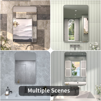 FMNP TaiMei 24 in. W x 36 in. H Rectangular Framed Wall Bathroom Vanity Mirror SM2436-GY-12_b1223b46-c738-46e8-bd44-fc9fbe646e38