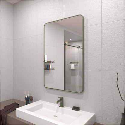 TaiMei 24 in. W x 36 in. H Vertical / Horizontal Rectangular Aluminum Framed Wall Mirror SM2436-MG-02