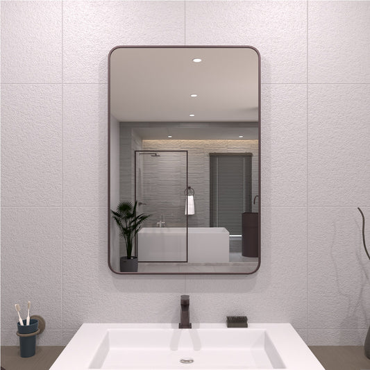 TaiMei 24 in. W x 36 in. H  Vertical / Horizontal Rectangular Aluminum Framed Wall Mirror