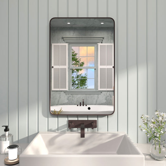 FMNP TaiMei 24 in. W x 36 in. H Rectangular Framed Wall Bathroom Vanity Mirror