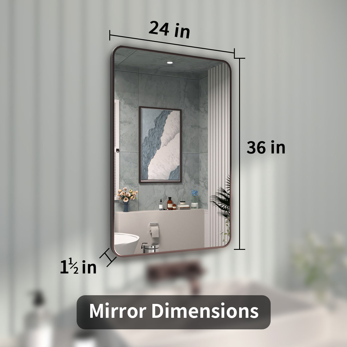 FMNP TaiMei 24 in. W x 36 in. H Rectangular Framed Wall Bathroom Vanity Mirror SM2436-ORB-04_77f983ff-91fb-44b8-9e01-a7c2e373e9db