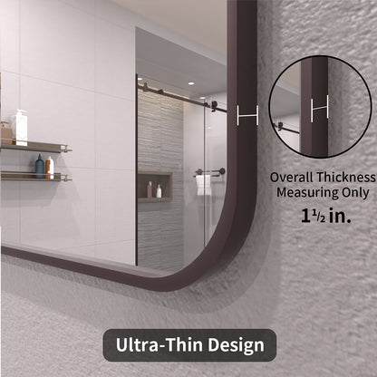 TaiMei 24 in. W x 36 in. H Vertical / Horizontal Rectangular Aluminum Framed Wall Mirror SM2436-ORB-06