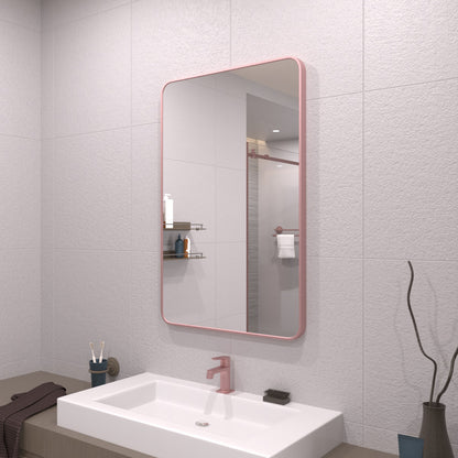 TaiMei 24 in. W x 36 in. H Vertical / Horizontal Rectangular Aluminum Framed Wall Mirror SM2436-RS-02
