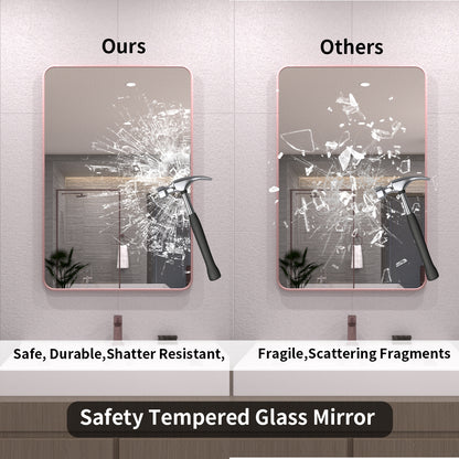 TaiMei 24 in. W x 36 in. H Vertical / Horizontal Rectangular Aluminum Framed Wall Mirror SM2436-RS-08
