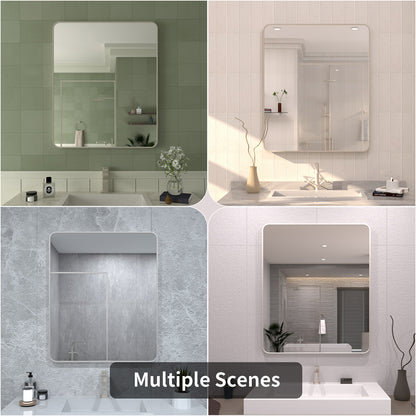 TaiMei 30 in. W x 36 in. H Vertical / Horizontal Rectangular Aluminum Framed Wall Mirror SM3036-BN-12