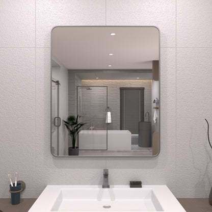 TaiMei 30 in. W x 36 in. H Vertical / Horizontal Rectangular Aluminum Framed Wall Mirror Gun Grey SM3036-GY-01_21e1b4f2-3011-416c-92a3-f95202f8effb