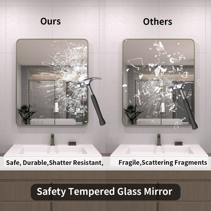 TaiMei 30 in. W x 36 in. H Vertical / Horizontal Rectangular Aluminum Framed Wall Mirror SM3036-MG-08