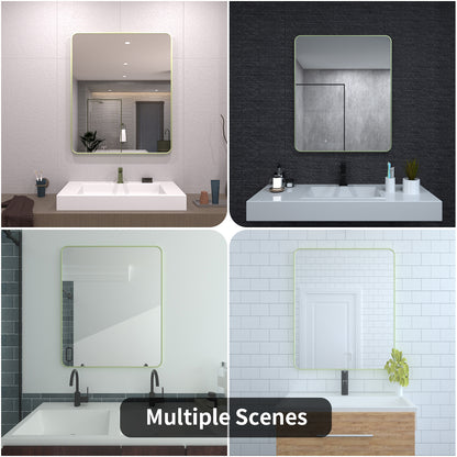 TaiMei 30 in. W x 36 in. H Vertical / Horizontal Rectangular Aluminum Framed Wall Mirror SM3036-MG-13