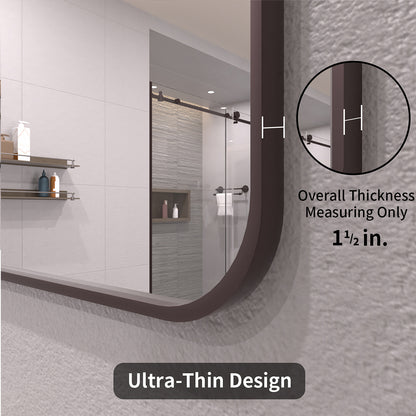 TaiMei 30 in. W x 36 in. H Vertical / Horizontal Rectangular Aluminum Framed Wall Mirror SM3036-ORB-06