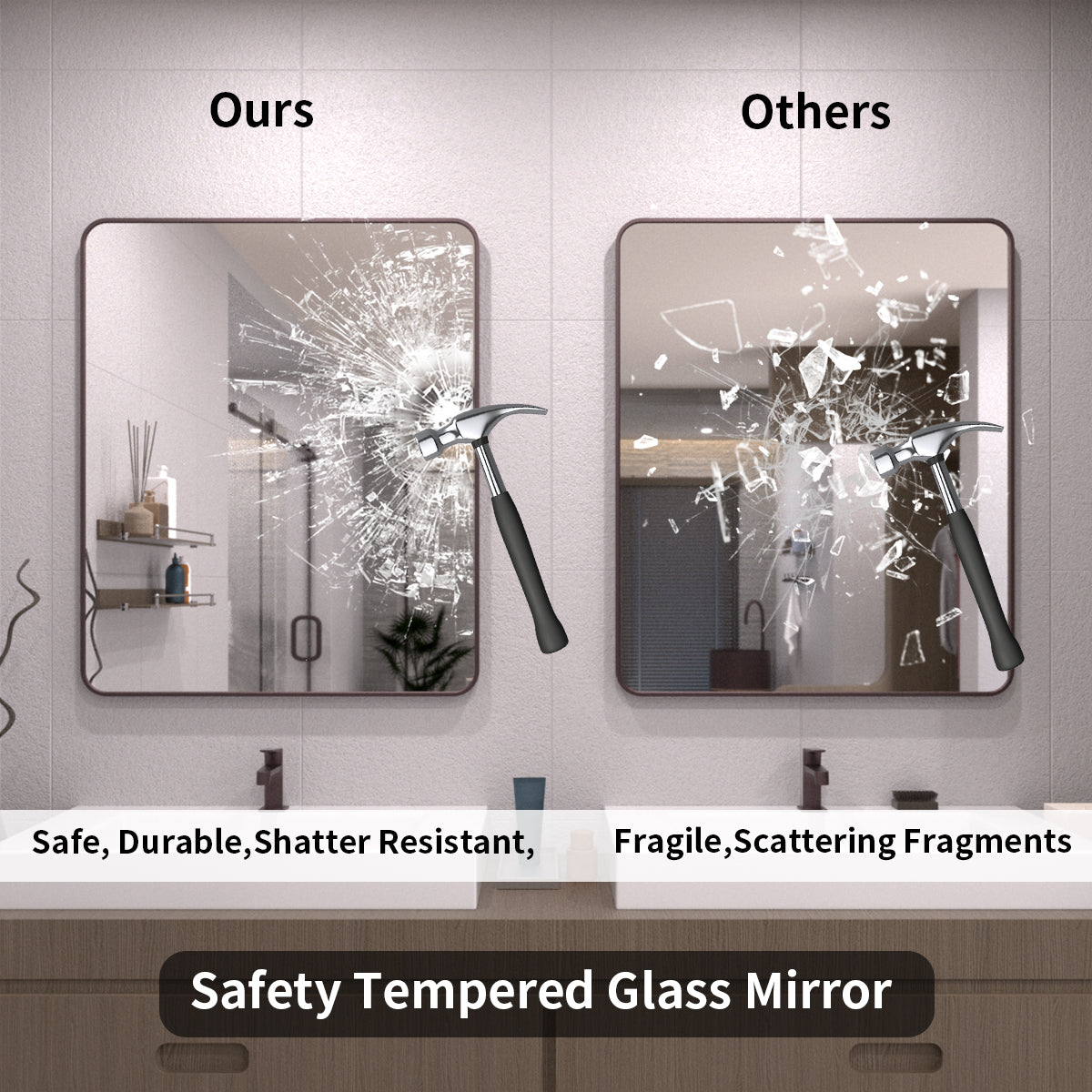 TaiMei 30 in. W x 36 in. H Vertical / Horizontal Rectangular Aluminum Framed Wall Mirror SM3036-ORB-08