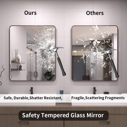 TaiMei 30 in. W x 36 in. H Vertical / Horizontal Rectangular Aluminum Framed Wall Mirror SM3036-ORB-08