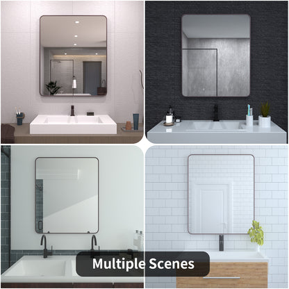 TaiMei 30 in. W x 36 in. H Vertical / Horizontal Rectangular Aluminum Framed Wall Mirror SM3036-ORB-13