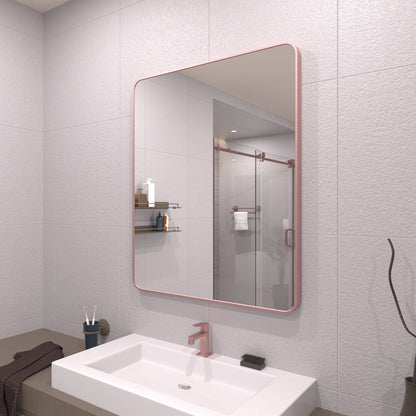 TaiMei 30 in. W x 36 in. H Vertical / Horizontal Rectangular Aluminum Framed Wall Mirror SM3036-RG-02