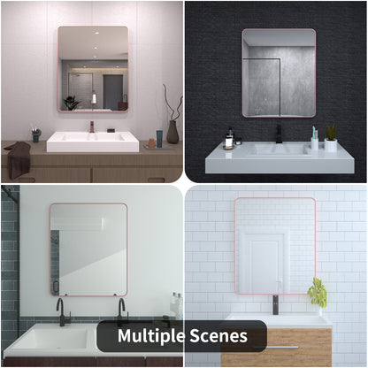 TaiMei 30 in. W x 36 in. H Vertical / Horizontal Rectangular Aluminum Framed Wall Mirror SM3036-RG-13