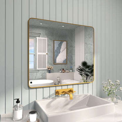 FMNP TaiMei 42 in. W x 36 in. H Rectangular Framed Wall Bathroom Vanity Mirror SM4236-BG-02_2ff8f5f9-be55-4103-9824-f0e0af97f610