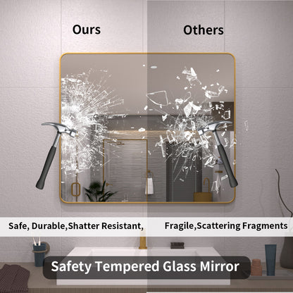 TaiMei 42 in. W x 36 in. H Vertical / Horizontal Rectangular Aluminum Framed Mirror