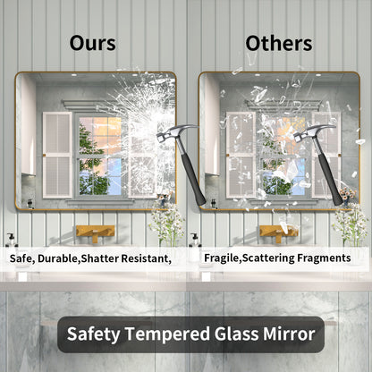 FMNP TaiMei 42 in. W x 36 in. H Rectangular Framed Wall Bathroom Vanity Mirror SM4236-BG-07_e01b8ec2-0cc3-4bc7-8b34-689c025bb17c