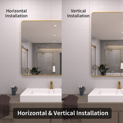 TaiMei 42 in. W x 36 in. H Vertical / Horizontal Rectangular Aluminum Framed Mirror