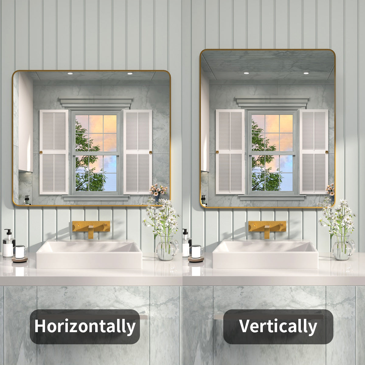 FMNP TaiMei 42 in. W x 36 in. H Rectangular Framed Wall Bathroom Vanity Mirror SM4236-BG-08_c39d7d74-0815-40d7-862b-7db190e3905c