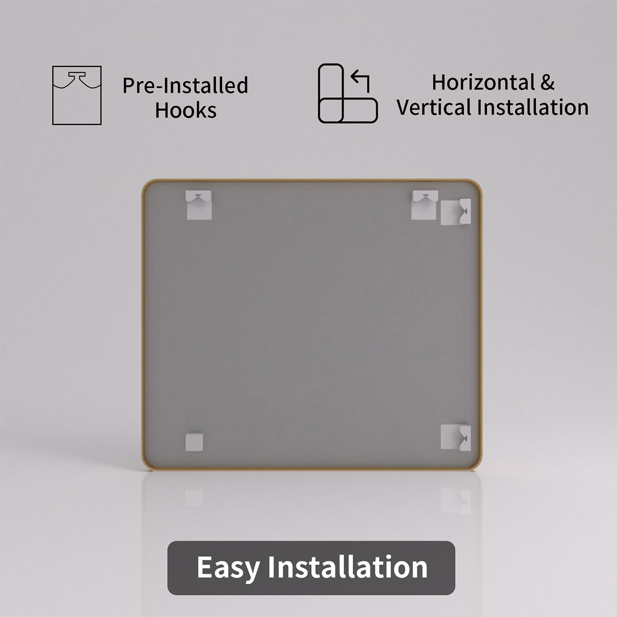 TaiMei 42 in. W x 36 in. H Vertical / Horizontal Rectangular Aluminum Framed Mirror