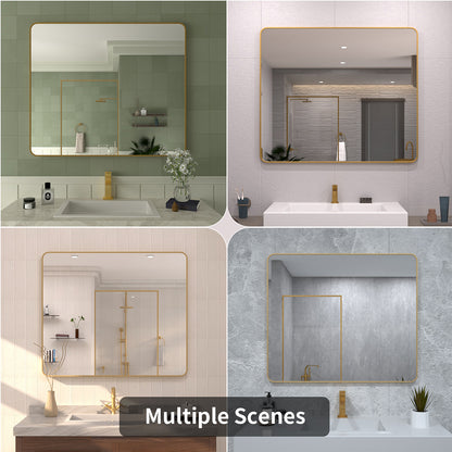 TaiMei 42 in. W x 36 in. H Vertical / Horizontal Rectangular Aluminum Framed Mirror