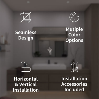 TaiMei 42 in. W x 36 in. H Vertical / Horizontal Rectangular Aluminum Framed Mirror