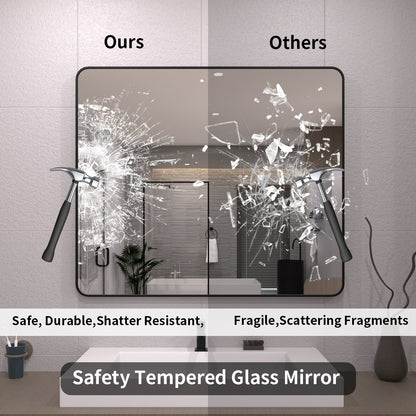 TaiMei 42 in. W x 36 in. H Vertical / Horizontal Rectangular Aluminum Framed Mirror