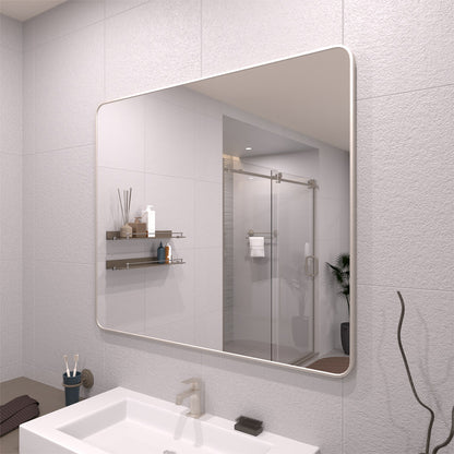 TaiMei 42 in. W x 36 in. H Vertical / Horizontal Rectangular Aluminum Framed Mirror