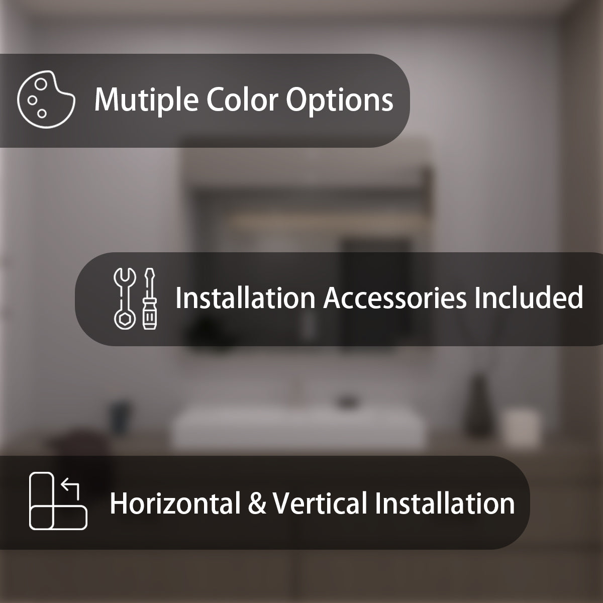 TaiMei 42 in. W x 36 in. H Vertical / Horizontal Rectangular Aluminum Framed Mirror