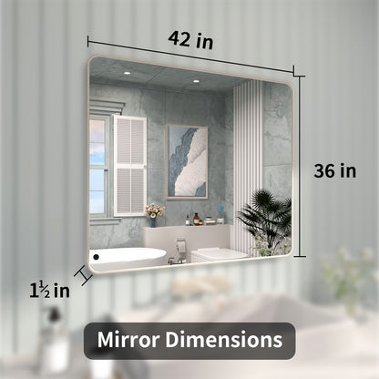 FMNP TaiMei 42 in. W x 36 in. H Rectangular Framed Wall Bathroom Vanity Mirror SM4236-BN-04_ed0c8cdc-2756-47c0-8c40-b9fb5466a8e1