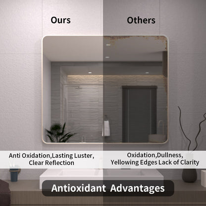 TaiMei 42 in. W x 36 in. H Vertical / Horizontal Rectangular Aluminum Framed Mirror