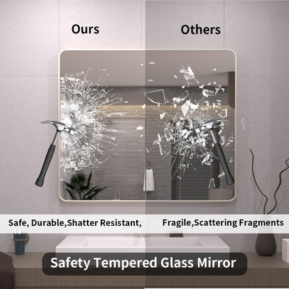 TaiMei 42 in. W x 36 in. H Vertical / Horizontal Rectangular Aluminum Framed Mirror