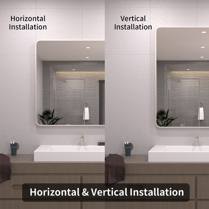 TaiMei 42 in. W x 36 in. H Vertical / Horizontal Rectangular Aluminum Framed Mirror