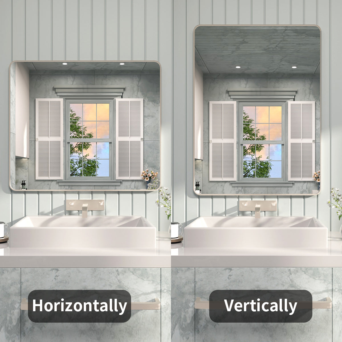 FMNP TaiMei 42 in. W x 36 in. H Rectangular Framed Wall Bathroom Vanity Mirror SM4236-BN-08_890605ac-240f-4c08-9a83-e15d4d3a5447