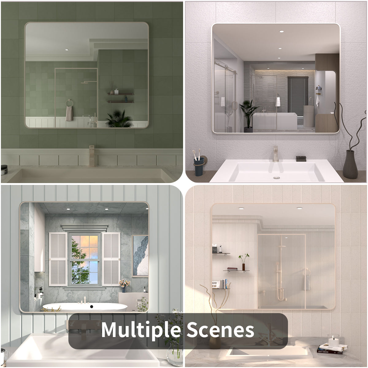 FMNP TaiMei 42 in. W x 36 in. H Rectangular Framed Wall Bathroom Vanity Mirror SM4236-BN-12_c74b5d6d-abdd-4b7d-b2d9-4449a32f0c80