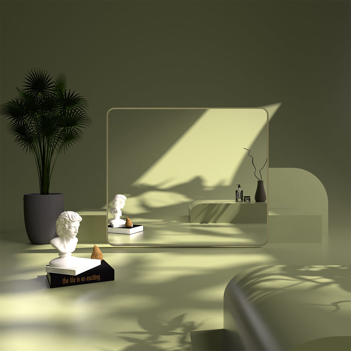 TaiMei 42 in. W x 36 in. H Vertical / Horizontal Rectangular Aluminum Framed Mirror