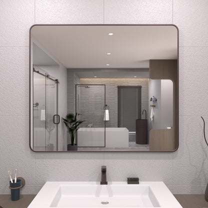 TaiMei 42 in. W x 36 in. H Vertical / Horizontal Rectangular Aluminum Framed Mirror