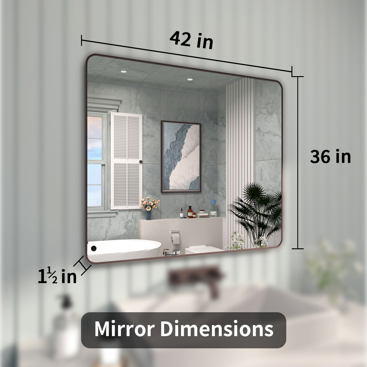 FMNP TaiMei 42 in. W x 36 in. H Rectangular Framed Wall Bathroom Vanity Mirror SM4236-ORB-04_7999dc22-2da4-4a98-b1fe-591851086811