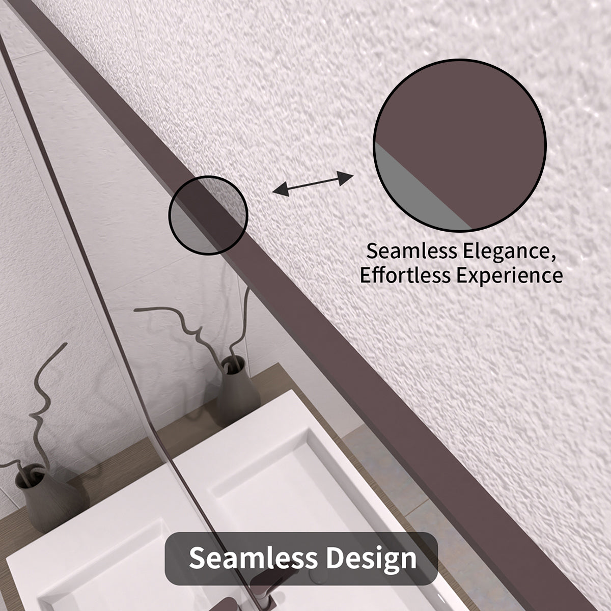 TaiMei 42 in. W x 36 in. H Vertical / Horizontal Rectangular Aluminum Framed Mirror