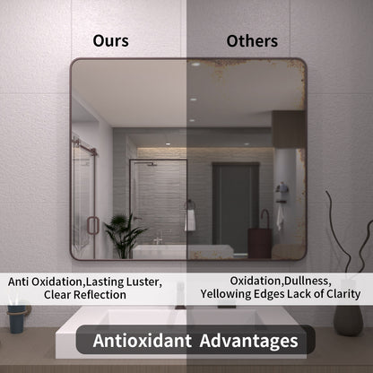 TaiMei 42 in. W x 36 in. H Vertical / Horizontal Rectangular Aluminum Framed Mirror