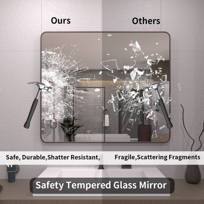 TaiMei 42 in. W x 36 in. H Vertical / Horizontal Rectangular Aluminum Framed Mirror