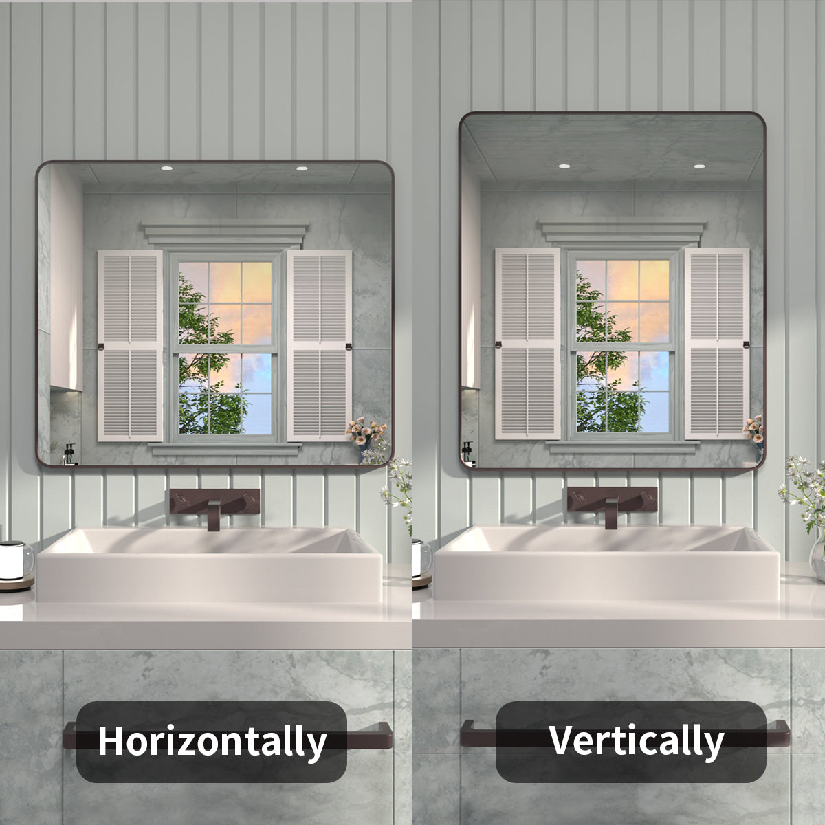 FMNP TaiMei 42 in. W x 36 in. H Rectangular Framed Wall Bathroom Vanity Mirror SM4236-ORB-09_326aac62-5372-47dc-abe3-7a05217bbf38