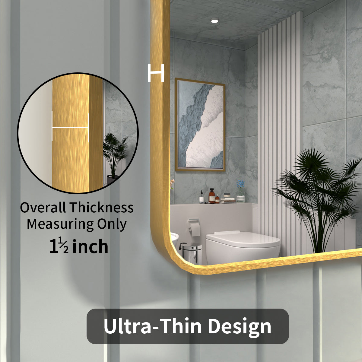 FMNP TaiMei 48 in. W x 36 in. H Rectangular Framed Wall Bathroom Vanity Mirror SM4836-BG-05_46472a5b-6264-4882-bf13-78cdd4af72d2