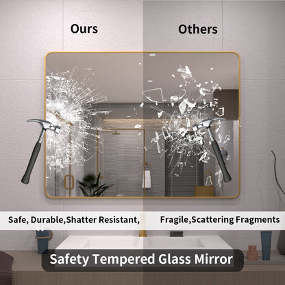 TaiMei 48 in. W x 36 in. H Vertical / Horizontal Rectangular Aluminum Framed Wall Mirror SM4836-BG-07
