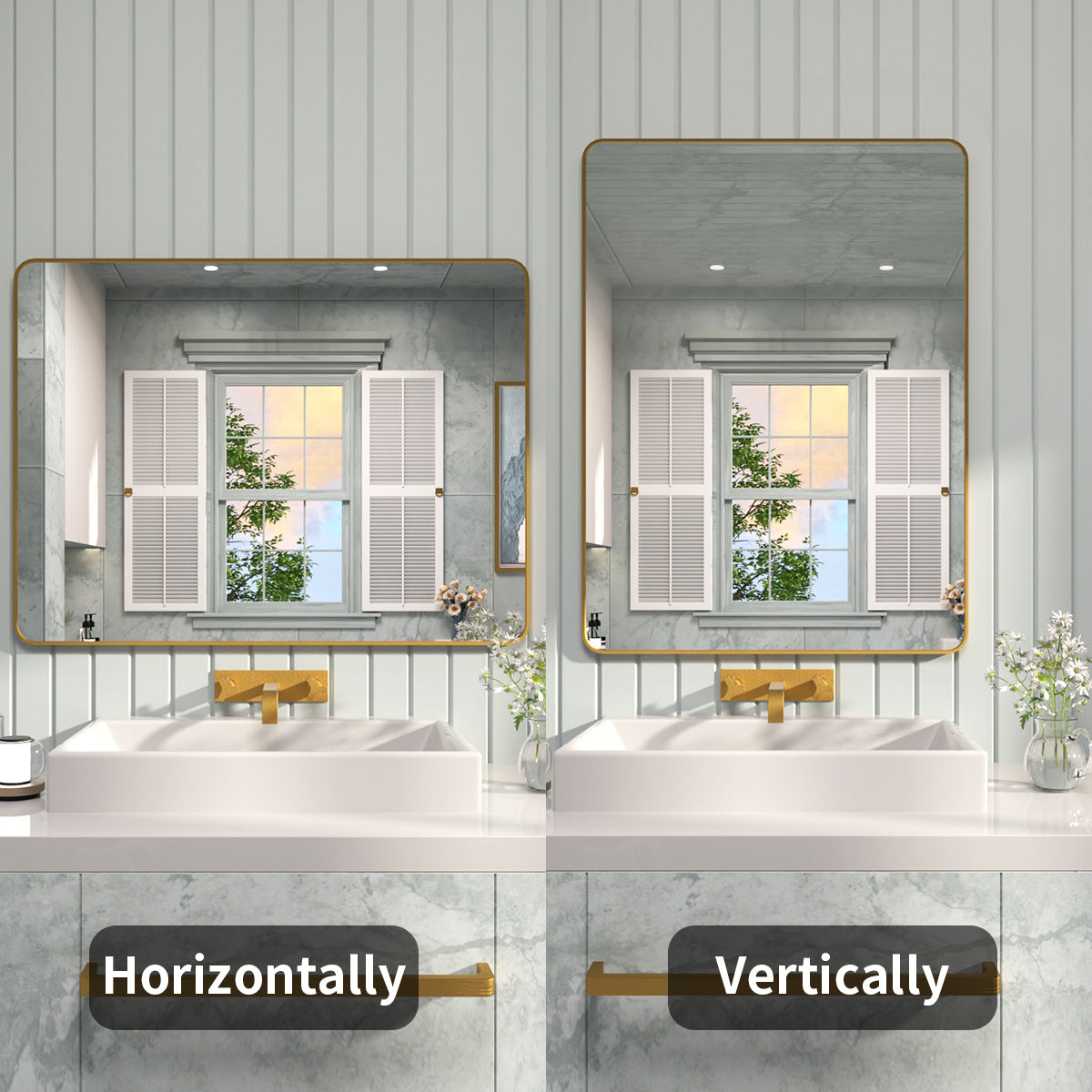 FMNP TaiMei 48 in. W x 36 in. H Rectangular Framed Wall Bathroom Vanity Mirror SM4836-BG-08_4938e72b-0852-4a09-a450-a90549f83ce4