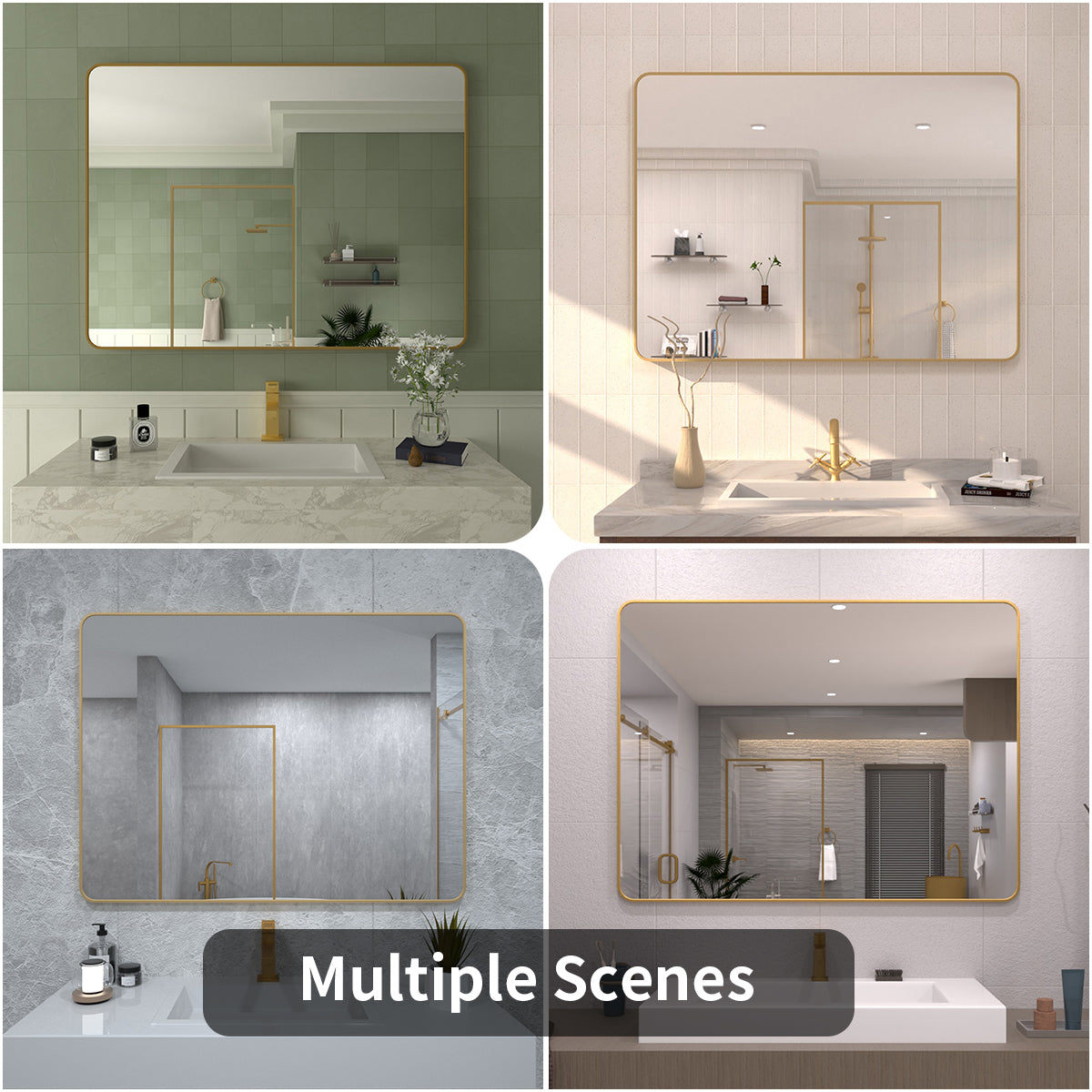 FMNP TaiMei 48 in. W x 36 in. H Rectangular Framed Wall Bathroom Vanity Mirror SM4836-BG-12_7ad3fbd6-dcf0-4c0d-be7d-7cdaf42b05d5